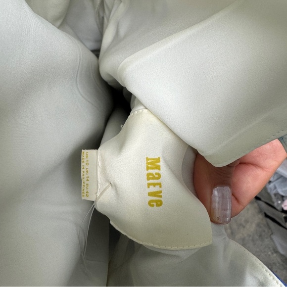 Maeve Blue Floral Stretch Cotton Sateen Open-Back Dress - Picture 9 of 12